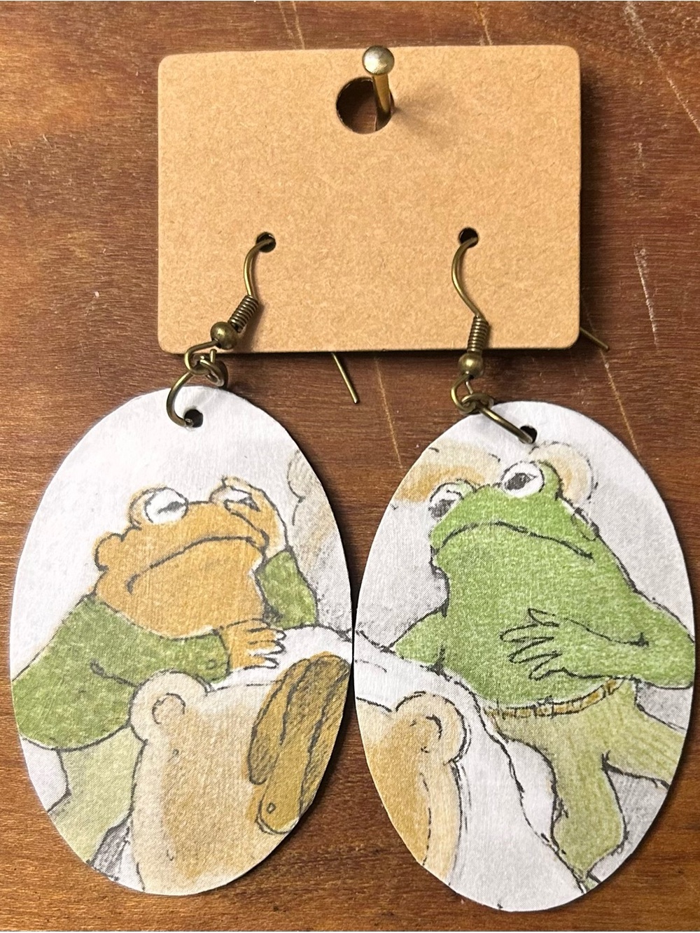 Upcycled Frog and Toad Drop Earrings